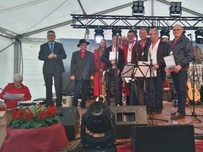 Dobitniki velikih zlatih medalj od leve proti desni;  Klemen VOVK, Dušan TEROPŠIČ, Miloš MUNUH, Marjan LISAC in Srečko KRNC